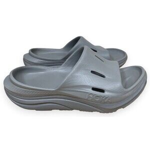 Hoka Ora Recovery Slide 3 Womens 7 Grey Gray Sandals Comfort Athletic Slip On